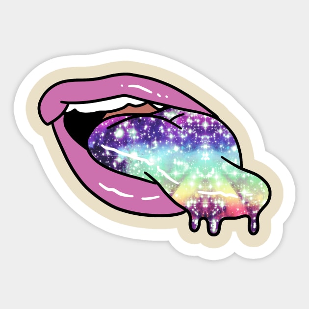 Slimy Space Tongue and Lips Sticker by saradaboru